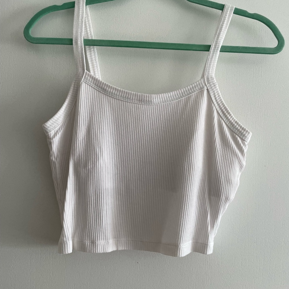 White Ribbed Women's Tank Top